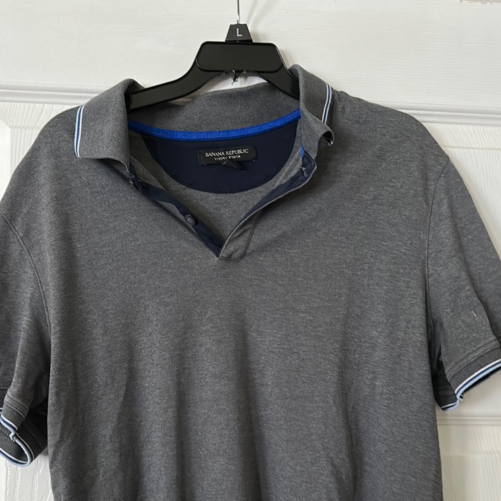Banana Republic Gray Polo Shirt Classic Casual Style